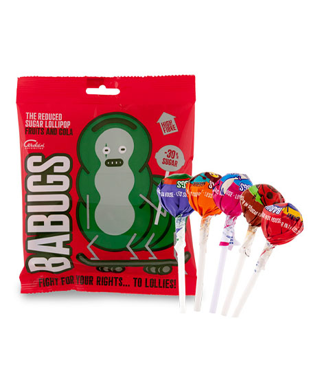Babugs Reduced Sugar Ball Lollipop Assorted Flavours 8 Pcs/Packet