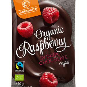 Landgarten Organic Raspberries In Dark Chocolate 50gm