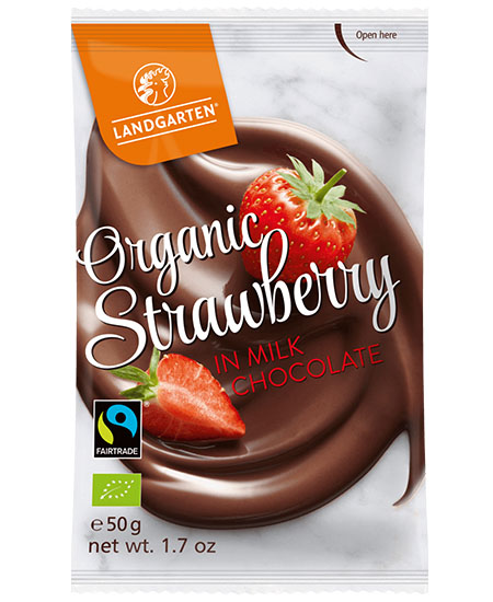 Landgarten Organic Strawberry In Millk Chocolate 50gm