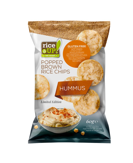 Rice Up Brown Rice Chips With Hummus 60gm