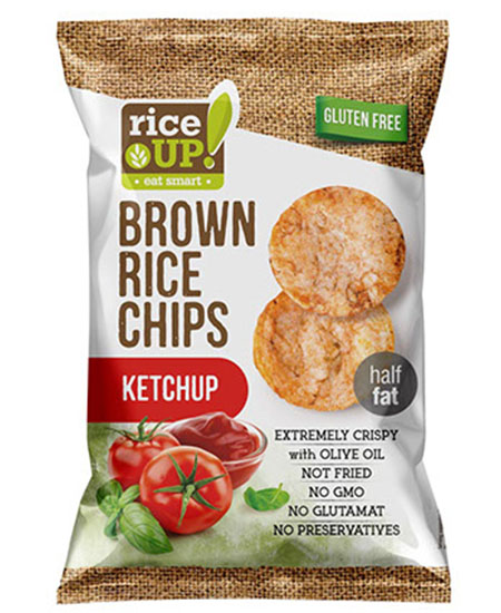 Rice Up Brown Rice Chips With Ketchup 60gm