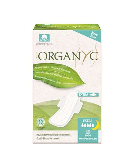 100% Organic Cotton Sanitary Pads Overnight Extra – 10 Pcs