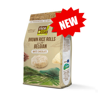Rice Up Brown Rice Cakes – Belgian White Chocolate 50g