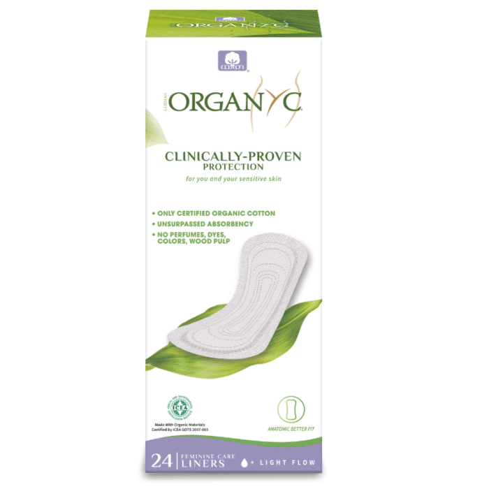 100% Organic Cotton Flat Panty Liners Light Flow - 24 Pcs