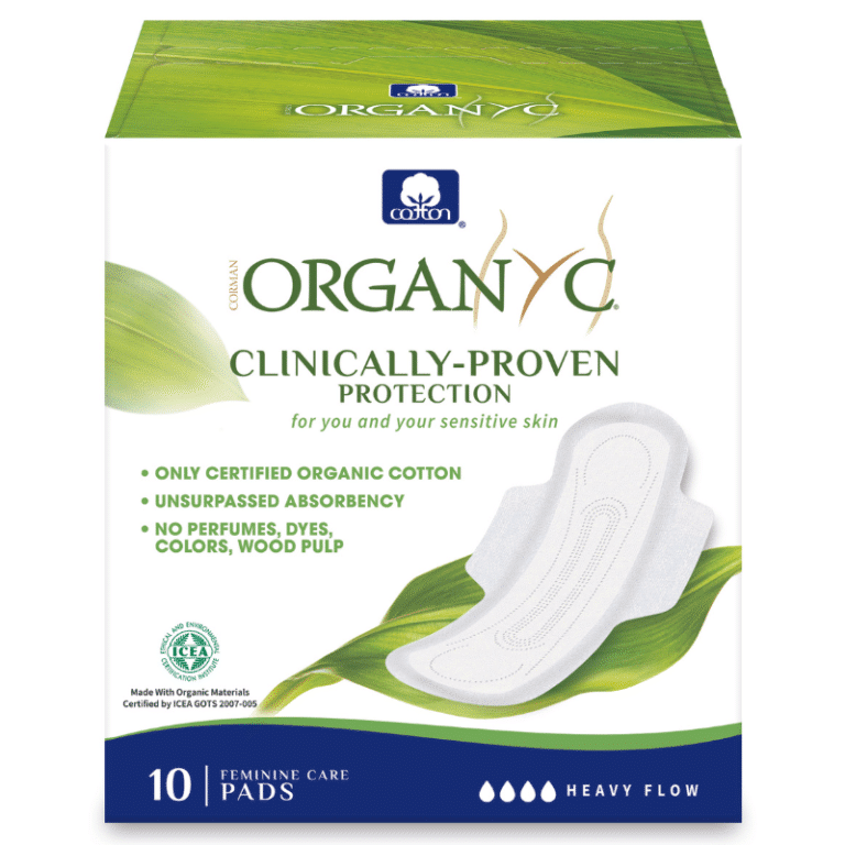 100% Organic Cotton Sanitary Pads Heavy Flow Night - 10 Pcs