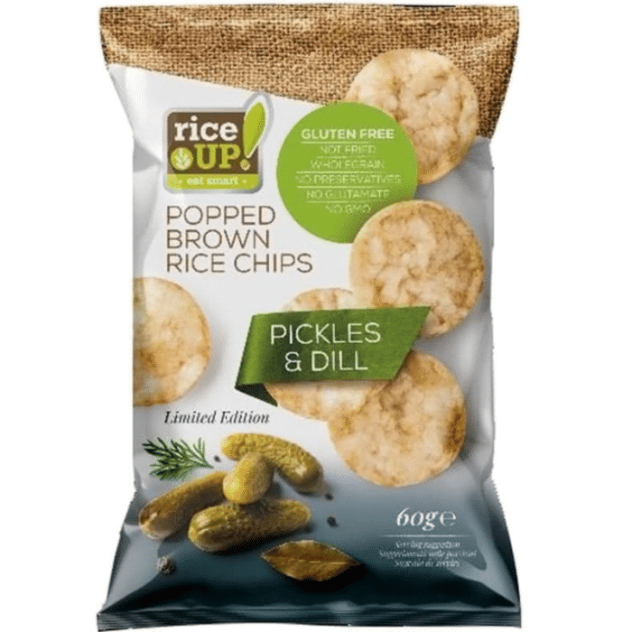 Rice Up Popped Brown Rice Chips With Pickles & Dill 60gm