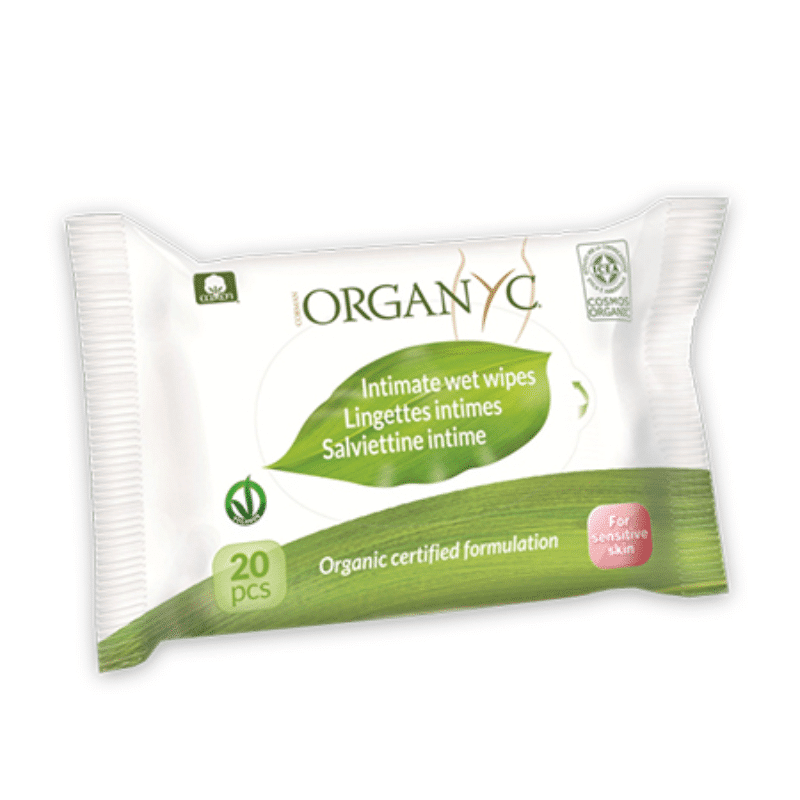 100% Organic Cotton Intimate Wet Wipes - 20 Pcs