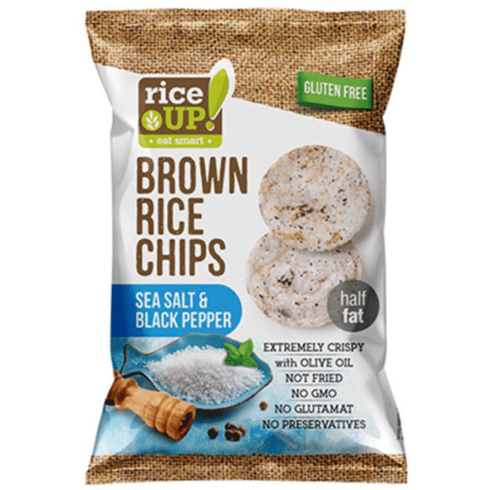 Rice Up Brown Rice Chips With Sea Salt & Black Pepper 25gm