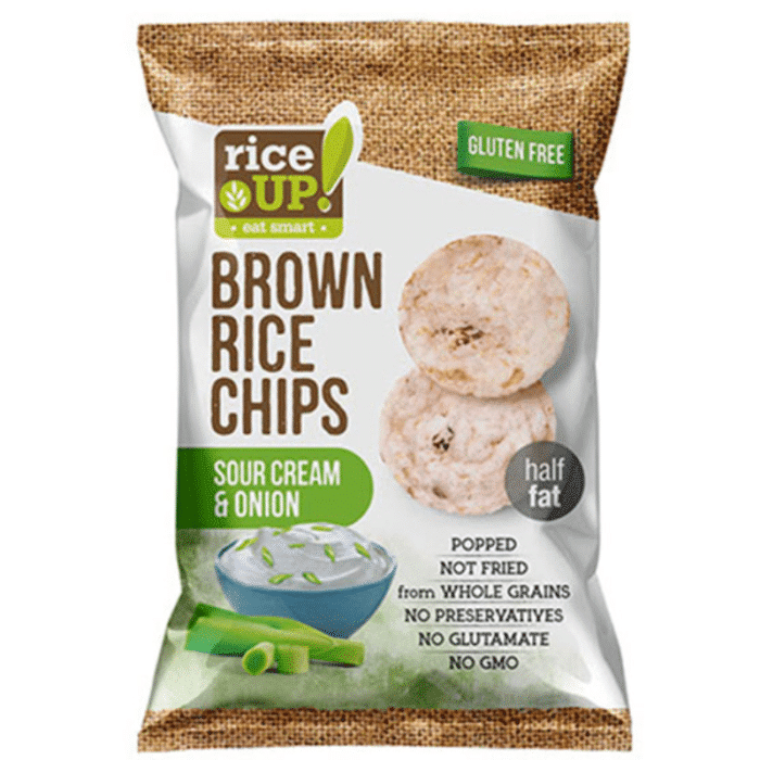 Rice Up Brown Rice Chips With Sour Cream & Onion 25gm