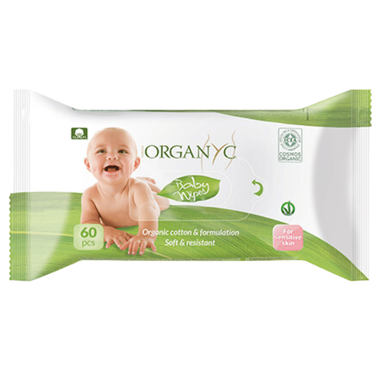 100% Organic Cotton Baby Wipes - 60 Pcs